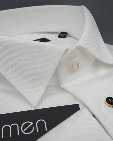 Koszula smokingowa ecru z jubilerskimi guzikami Premium